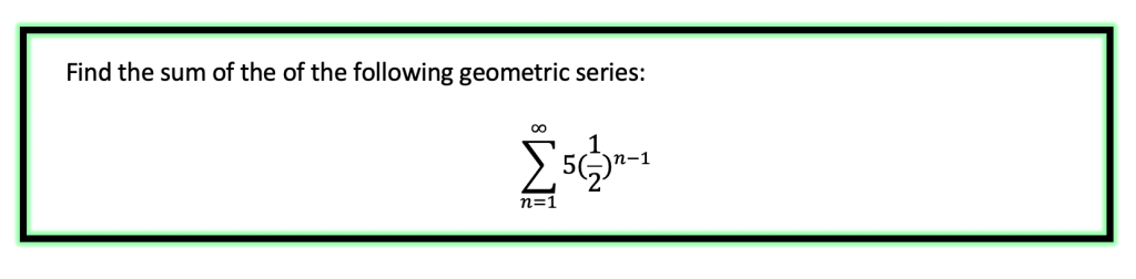 Sum of Infinite Geometric Sequence