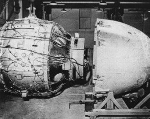 Fat Man Being Assembled on Tinian (Sphere is the Actual Atomic Bomb)