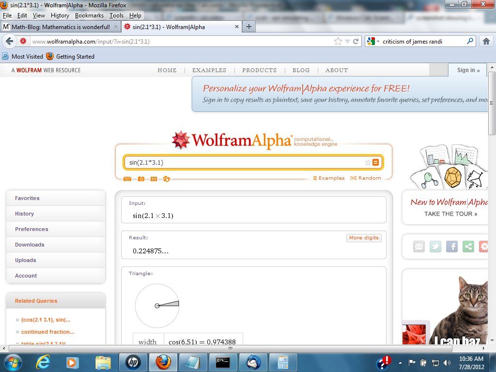 Wolfram Alpha Screen Shot