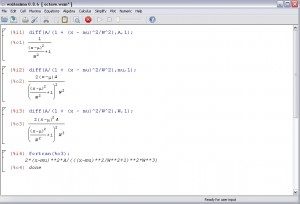 Differentiation of Cauchy Lorentz in Maxima